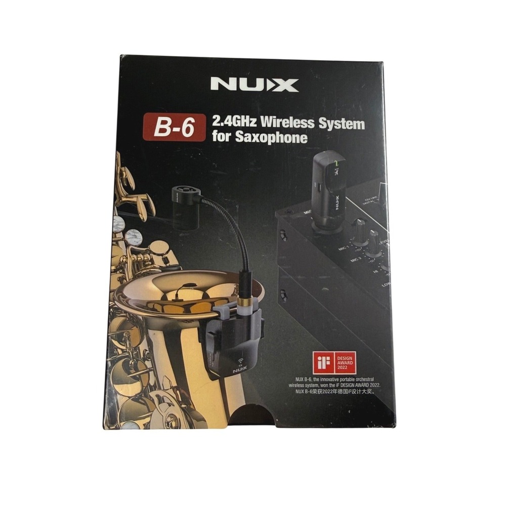 NUX B-6 Wireless Saxophone Microphone System 2.4GHz High-Res Audio MSRP $219
